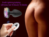 Erodit Lightning Buttplug 10 Vibrations- und Lichteinstellungen mit Fernbedienung